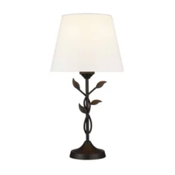 21" Metal Floral Table Lamp (Includes LED Light Bulb) - Cresswell Lighting