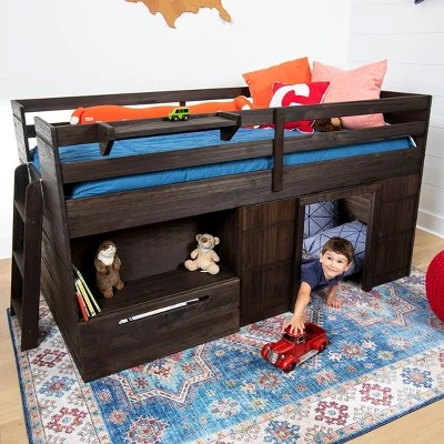 Max & Lily Loft Bed Twin Size Solid Wood Platform Bed Frame For Kids With Storage Drawer 5 Max & Lily Loft Bed Twin Size Solid Wood Platform Bed Frame For Kids With Storage Drawer - Image 3