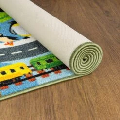 KC CUBS Boy & Girl Kids Animal Safari Car Vehicle Traffic Road Educational Learning & Game Play Nursery Bedroom Classroom Rug Carpet -Safavieh Shop GUEST f3d4d207 3415 43c6 8e56 048afa9f6e0f