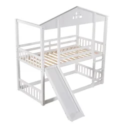 Twin Over Twin House Shaped Bunk Bed With Convertible Slide And Ladder-ModernLuxe -Safavieh Shop GUEST f4592e1a 2b8b 4126 a0b0 d8753907c98a