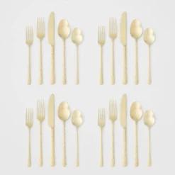 20pc Cherryfield Champagne Flatware Set - Threshold™ -Safavieh Shop GUEST f6924981 0d4b 401a 85b9 7da17569d4aa