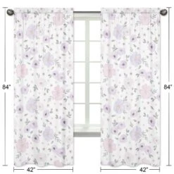 2pc Sweet Jojo Designs Watercolor Floral Window Panels Lavender/Gray -Safavieh Shop GUEST f726ad7e 30ac 4617 b23c f09044c8c54b