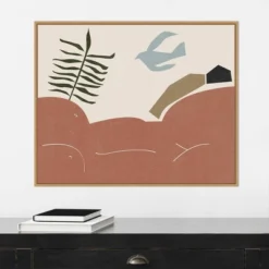 28" X 22" Other Land I By Melissa Wang Framed Canvas Wall Art Light Brown - Amanti Art -Safavieh Shop GUEST f7d2b1d4 2462 4eb6 891e 9e0c5eda9c4d