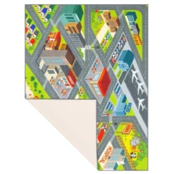 KC CUBS Boy & Girl Kids City Road Car Vehicle Traffic Educational Learning & Game Play Non Slip Nursery Bedroom Classroom Rug Carpet -Safavieh Shop GUEST f8ded4a6 a497 4119 a18e f776556d176c