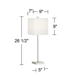 360 Lighting Franco Modern Table Lamps 26 1/2" High Set Of 2 Brushed Nickel With USB Charging Ports White Square Shade For Bedroom Living Room Desk -Safavieh Shop GUEST fa988a60 333a 45da b2a6 b0c2685e1ebe
