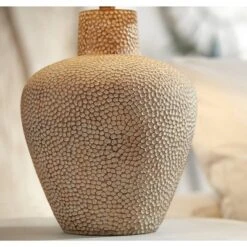 360 Lighting Bentley Rustic Farmhouse Table Lamp 29" Tall Brown Leaf Textured Hammered Pot Off White Empire Shade For Bedroom Living Room House Home -Safavieh Shop GUEST fadbc97d 341c 4553 a601 5ad11c7760ac