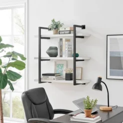 31.5" X 33.2" Modern 3 Tier Hanging Bracket Wall Shelve White Birch - Danya B. 26 31.5" X 33.2" Modern 3 Tier Hanging Bracket Wall Shelve White Birch - Danya B. -Safavieh Shop GUEST fb370891 940d 492d 9288 f7e2c54d8448