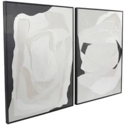 Set Of 2 Contemporary Canvas Abstract Framed Wall Arts With Black Frames White - Olivia & May -Safavieh Shop GUEST fb55953b 5570 4ef8 abe8 921f1a92f67e