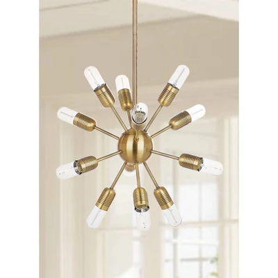 37" Raging 12 Light Solace Pendant Gold - Safavieh 3 37" Raging 12 Light Solace Pendant Gold - Safavieh