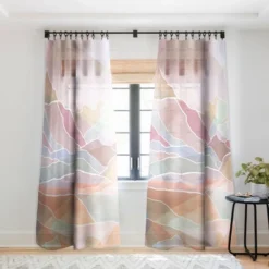 Sewzinski Pastel Mountains Single Panel Sheer Window Curtain - Society6 -Safavieh Shop GUEST fe687467 11ad 414c 8e67 321990441d1d