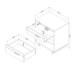 Fynn Nightstand With Cord Catcher - South Shore -Safavieh Shop GUEST ff517ddc e2cc 4549 b356 50673a6df909